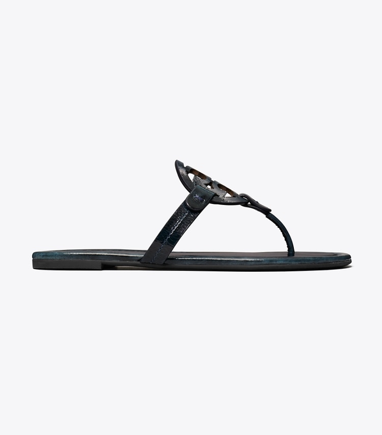 Tory Burch designer sandales Sandale Miller en cuir verni dans AGED NAVY de côté