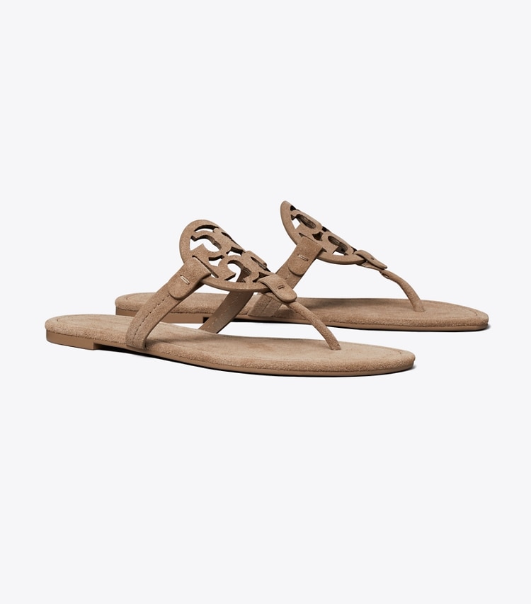 Tory Burch designer sandales Sandale Miller en suède dans RIVER ROCK angle