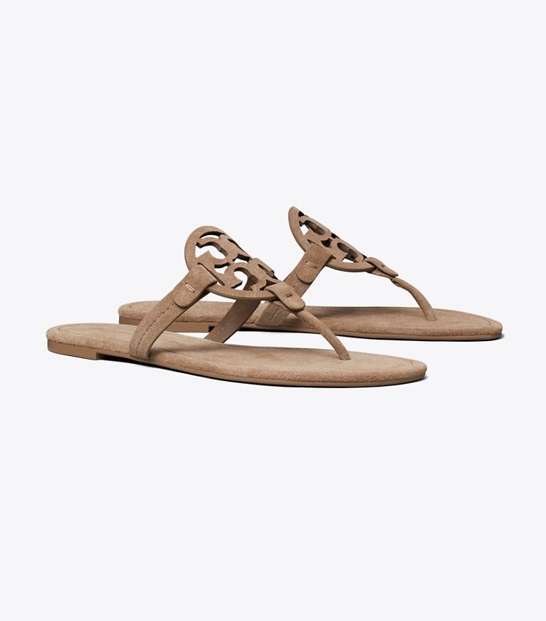 Tory Burch designer sandales Sandale Miller en suède dans RIVER ROCK angle