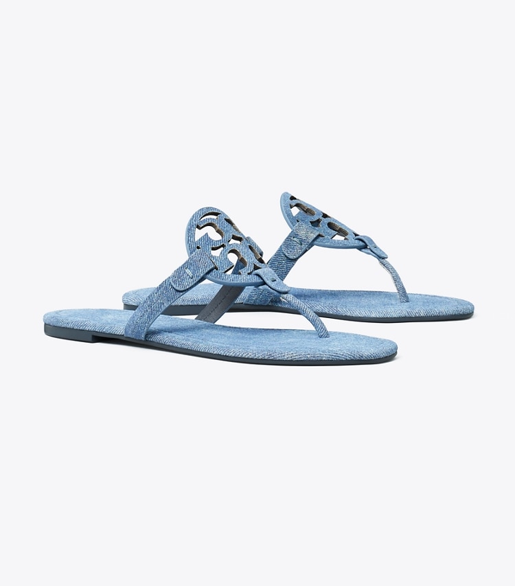 Tory Burch designer sandales Sandale Miller en suède dans DARK DENIM angle
