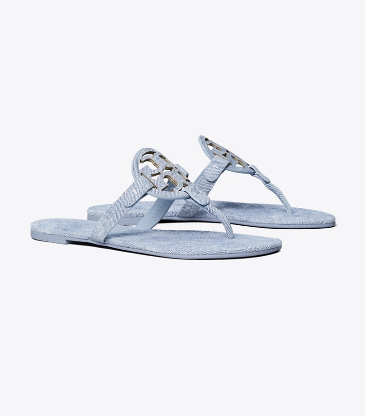 Tory Burch designer sandales Sandale Miller en suède imprimé dans BLUE CLOUD angle