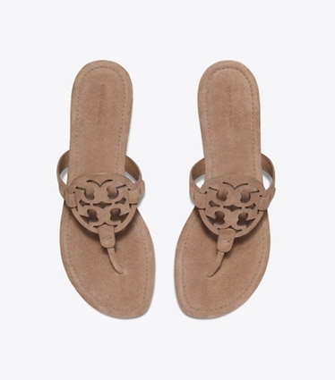 Tory Burch designer sandales Sandale Miller en suède dans RIVER ROCK vue du dessus