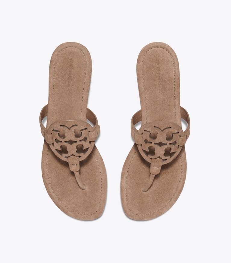 Tory Burch designer sandales Sandale Miller en suède dans RIVER ROCK vue du dessus