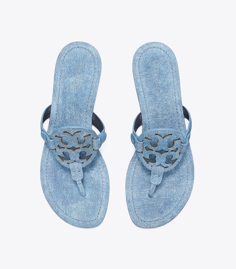 Tory Burch designer sandales Sandale Miller en suède dans DARK DENIM vue du dessus