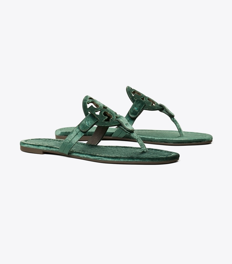 Tory Burch designer sandales Sandale Miller en velours dans DEEP TEAL angle