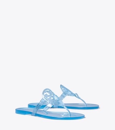 Tory Burch designer sandales Sandale Miller Jelly dans POOL BLUE angle