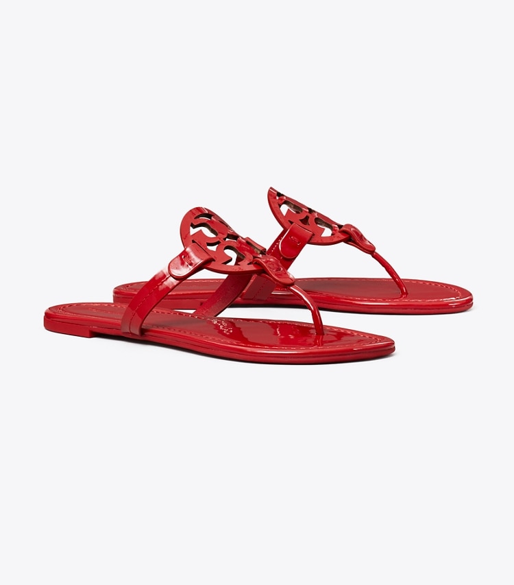 Tory Burch designer sandales Sandale Miller vernie dans TOUCAN RED angle