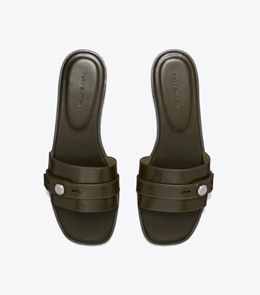 Tory Burch designer sandales Sandale plate Romy dans LECCIO vue du dessus
