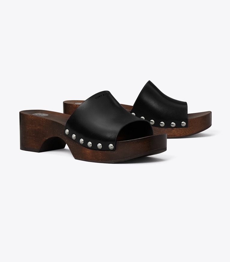 Tory Burch designer sandales Sandale sabot dans BLACK angle