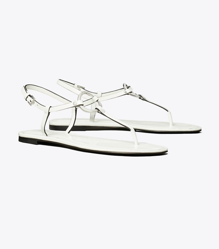 Tory Burch designer sandales Sandale salomé à anneau dans WHITE angle