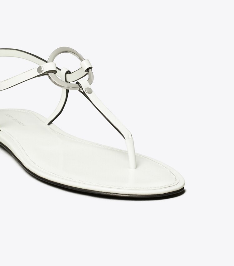 Tory Burch designer sandales Sandale salomé à anneau dans WHITE détails