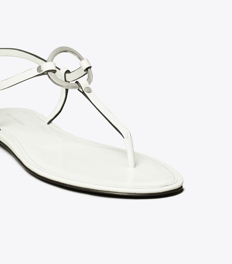 Tory Burch designer sandales Sandale salomé à anneau dans WHITE détails