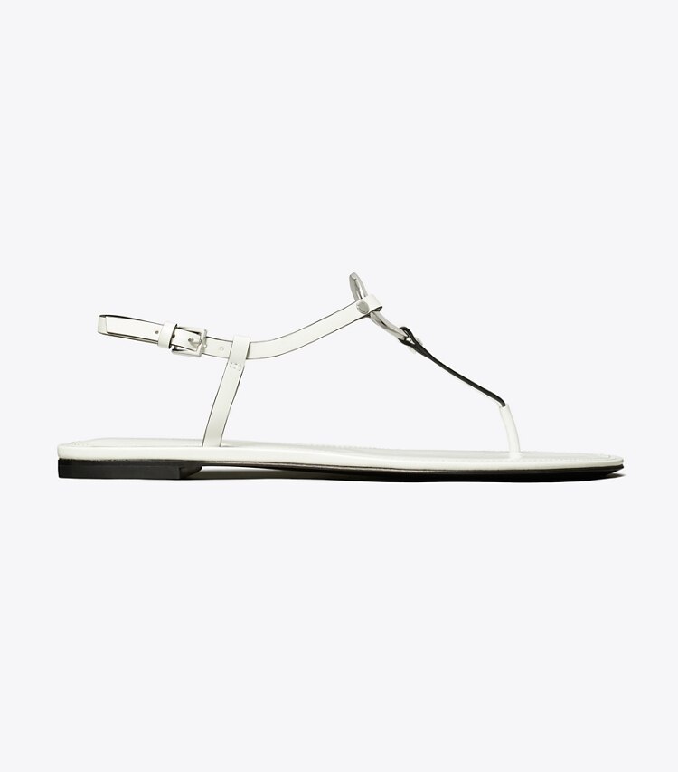Tory Burch designer sandales Sandale salomé à anneau dans WHITE de côté