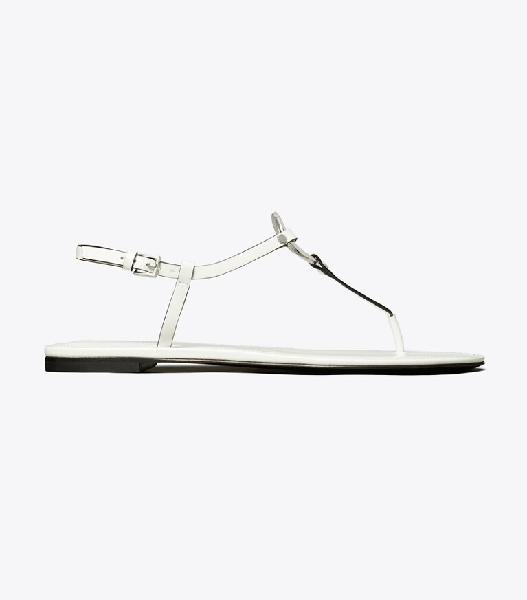 Tory Burch designer sandales Sandale salomé à anneau dans WHITE de côté