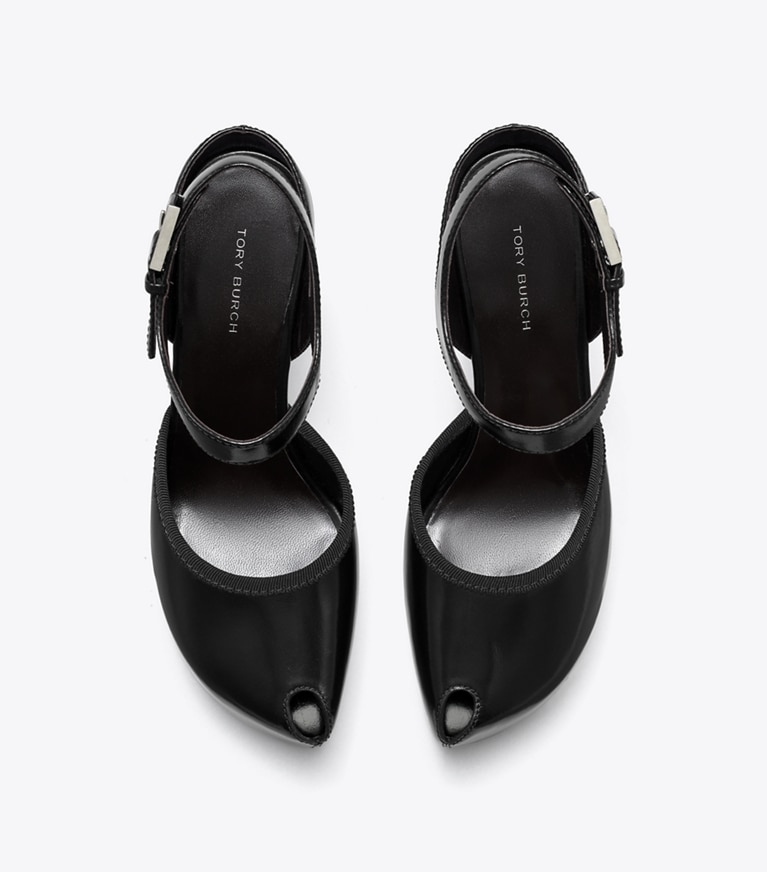 Tory Burch designer escarpins Sandales à plateforme et bout ouvert in PERFECT BLACK angle
