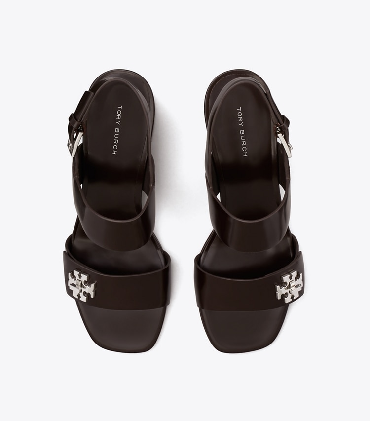 Tory Burch designer sandales Sandales à talon avec fermoir dans COCOA vue du dessus