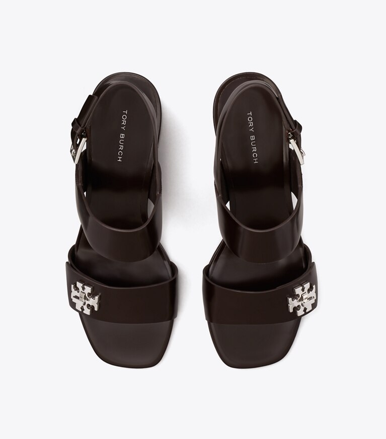 Tory Burch designer sandales Sandales à talon avec fermoir dans COCOA vue du dessus