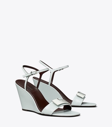 Tory Burch designer sandales Sandales à talon compensé Gigi in SUMMIT / SILVER angle