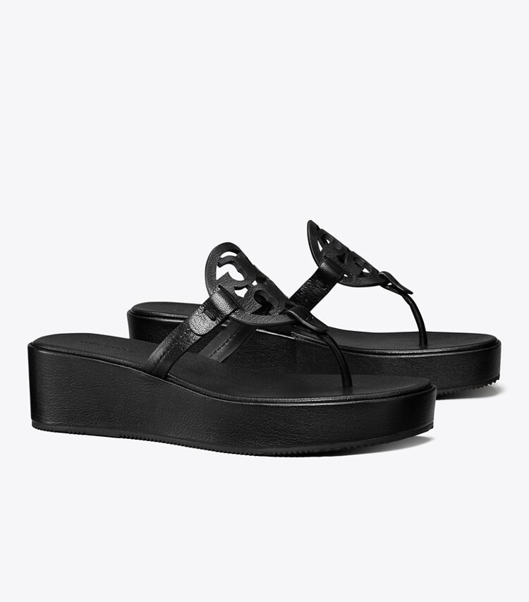 Tory Burch designer sandales Sandales à talon compensé Miller in PERFECT BLACK angle