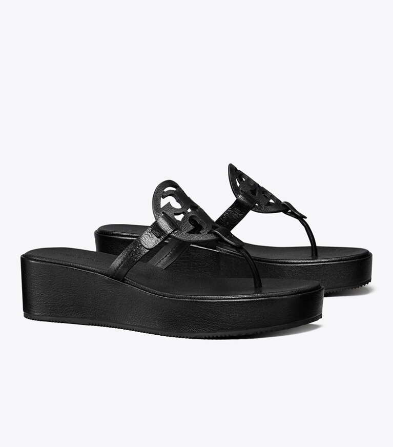 Tory Burch designer sandales Sandales à talon compensé Miller in PERFECT BLACK angle