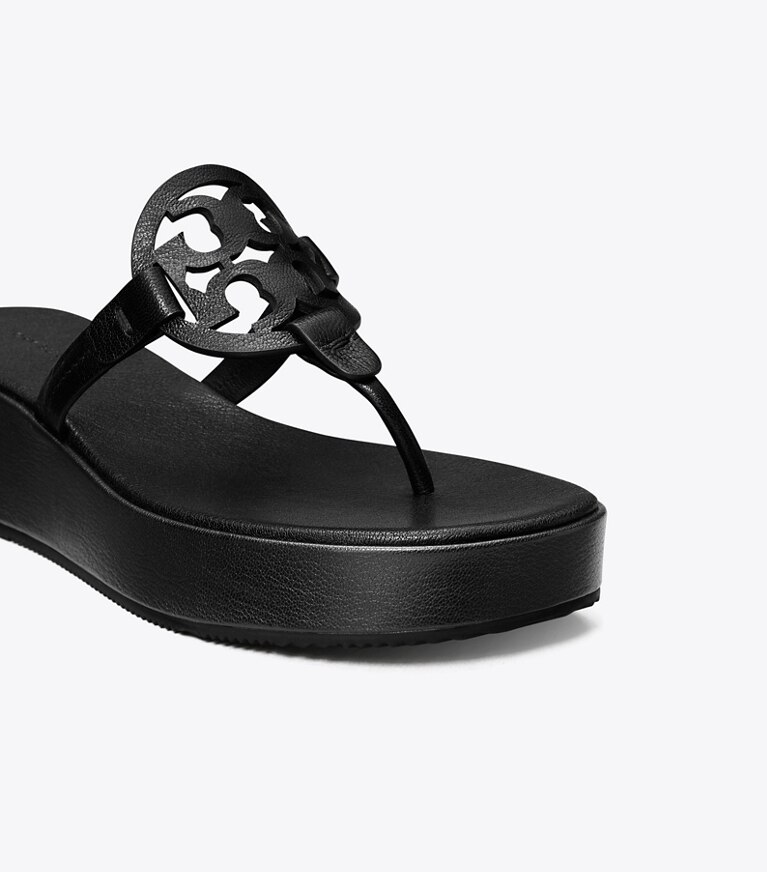 Tory Burch designer sandales Sandales à talon compensé Miller in PERFECT BLACK angle