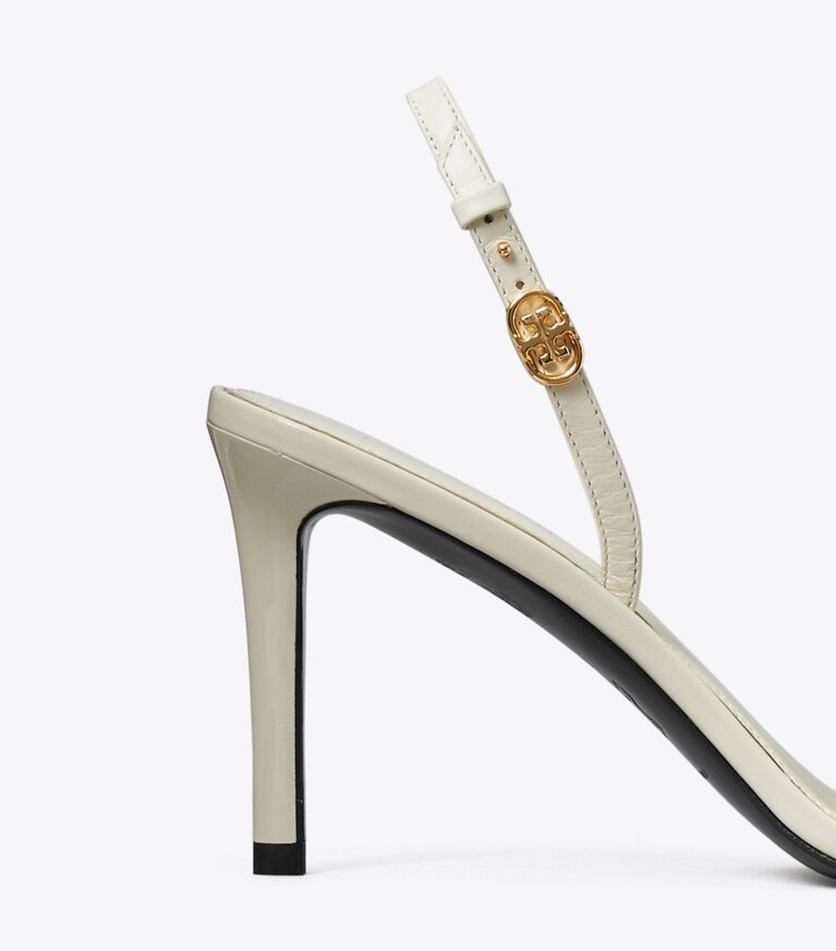 Tory Burch designer sandales Sandales à talon et boucle Double T in LIGHT CREAM informations