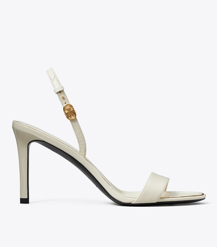 Tory Burch designer sandales Sandales à talon et boucle Double T in LIGHT CREAM side