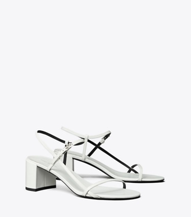 Tory Burch designer sandales Sandales à talon Gigi in BIANCO angle