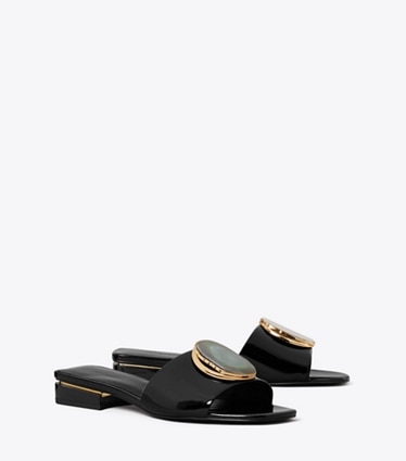 Tory Burch designer sandales Sandales à talon Patos dans PERFECT BLACK angle