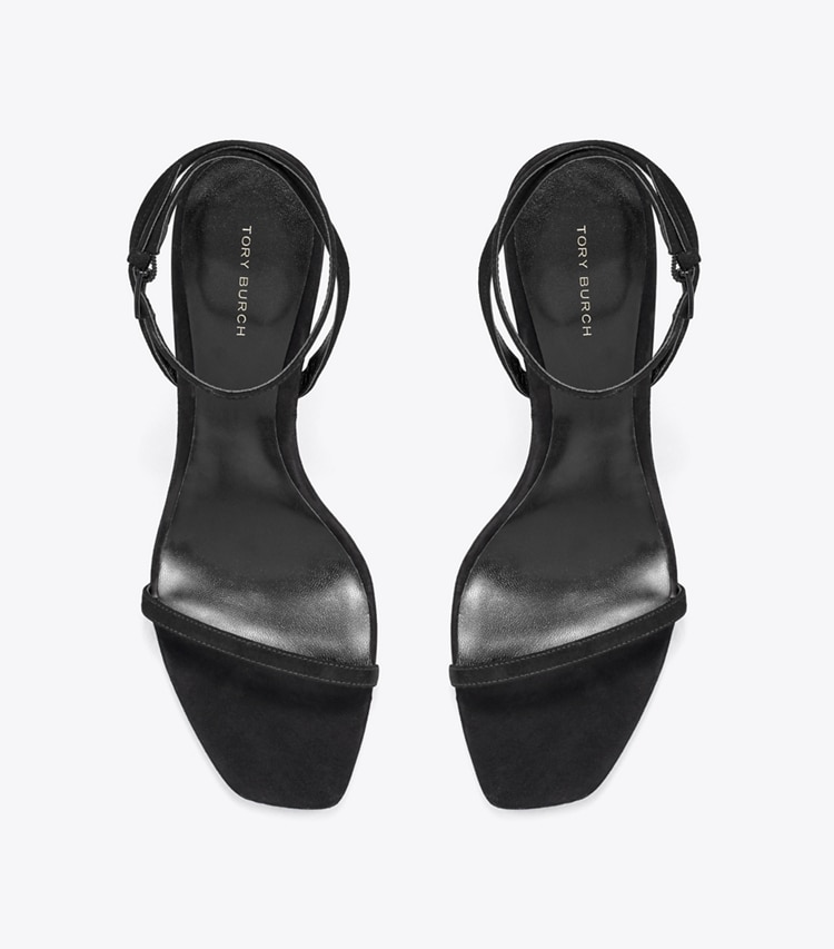 Tory Burch designer sandales Sandales à talon pavé de cristaux in PERFECT BLACK dessus