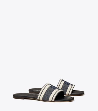 Tory Burch designer sandales Sandales Double T en jacquard dans Blue Chiaro / Ash White angle