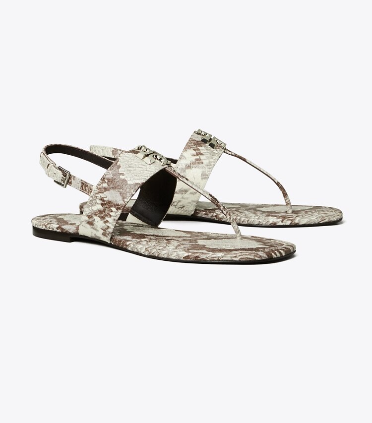 Tory Burch designer sandales Sandales Eleanor in GRANITE ROCCIA / GOLD angle