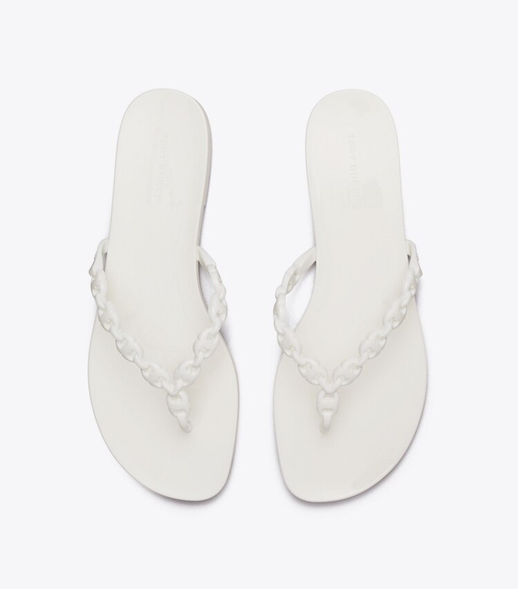 Tory Burch designer sandales Sandales Jelly Geminin Link in WHITE dessus