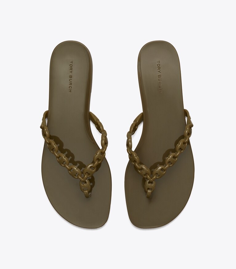 Tory Burch designer sandales Sandales Jelly Geminin Link in MOSS ROCK dessus