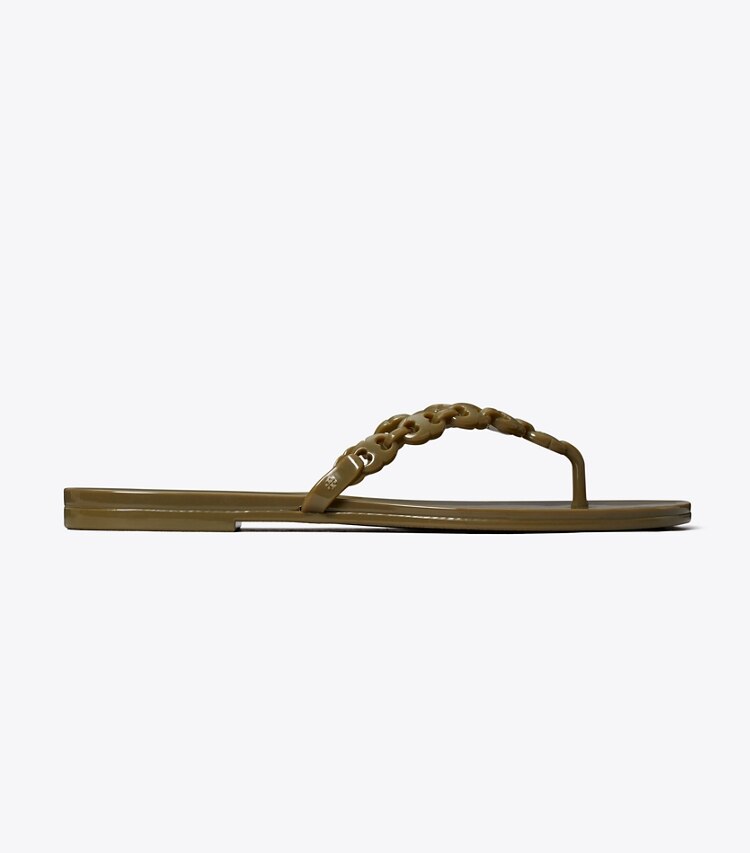 Tory Burch designer sandales Sandales Jelly Geminin Link in MOSS ROCK side