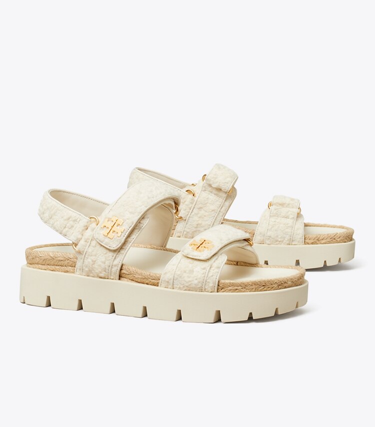 Tory Burch designer sandales sandales Kira sport dans CREAM / NEW IVORY angle
