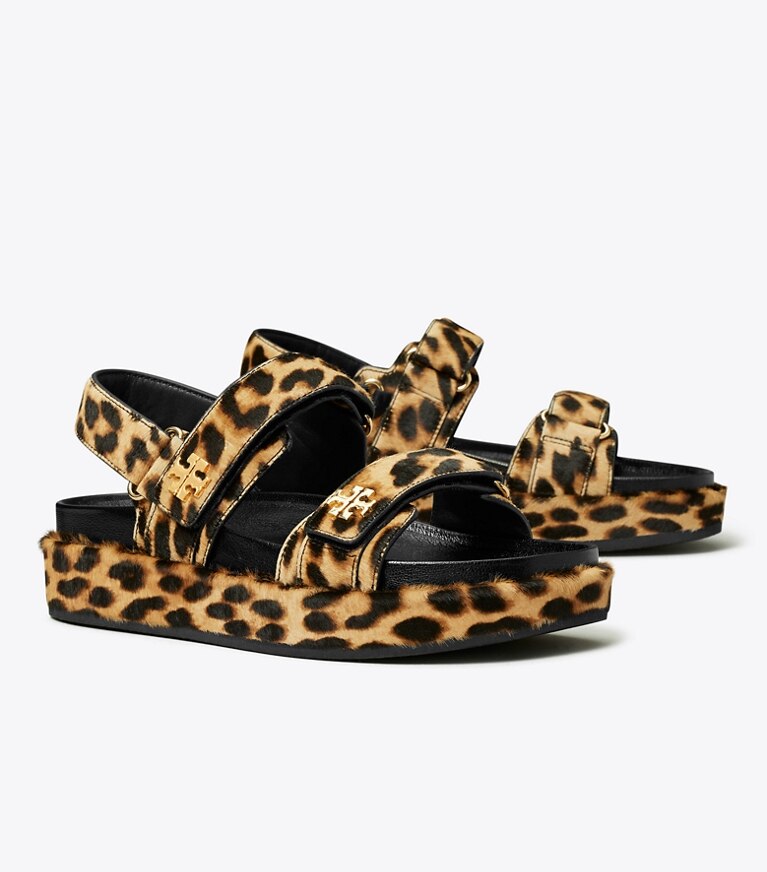 Tory Burch designer sandales Sandales Kira sport dans CLASSIC LEOPARD angle