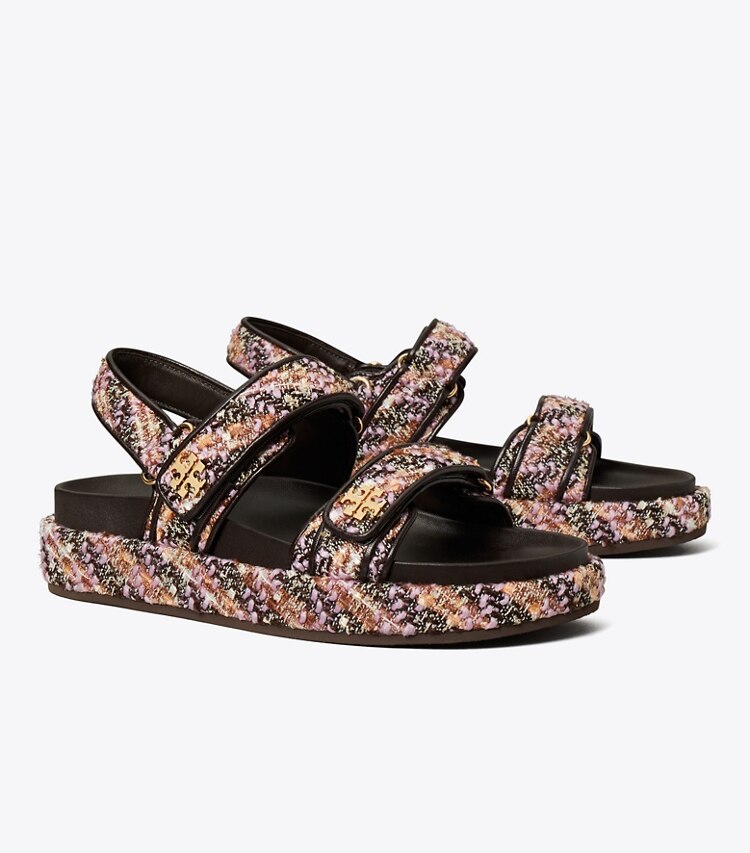 Tory Burch designer sandales Sandales Kira sport dans ROSA MULTI / COCOA angle