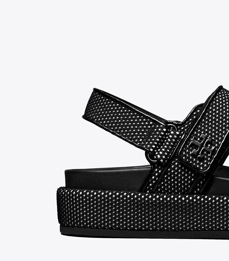 Tory Burch designer sandales Sandales Kira sport dans PERFECT BLACK / NEW IVORY détails