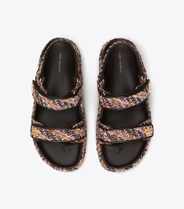 Tory Burch designer sandales Sandales Kira sport dans ROSA MULTI / COCOA vue du dessus