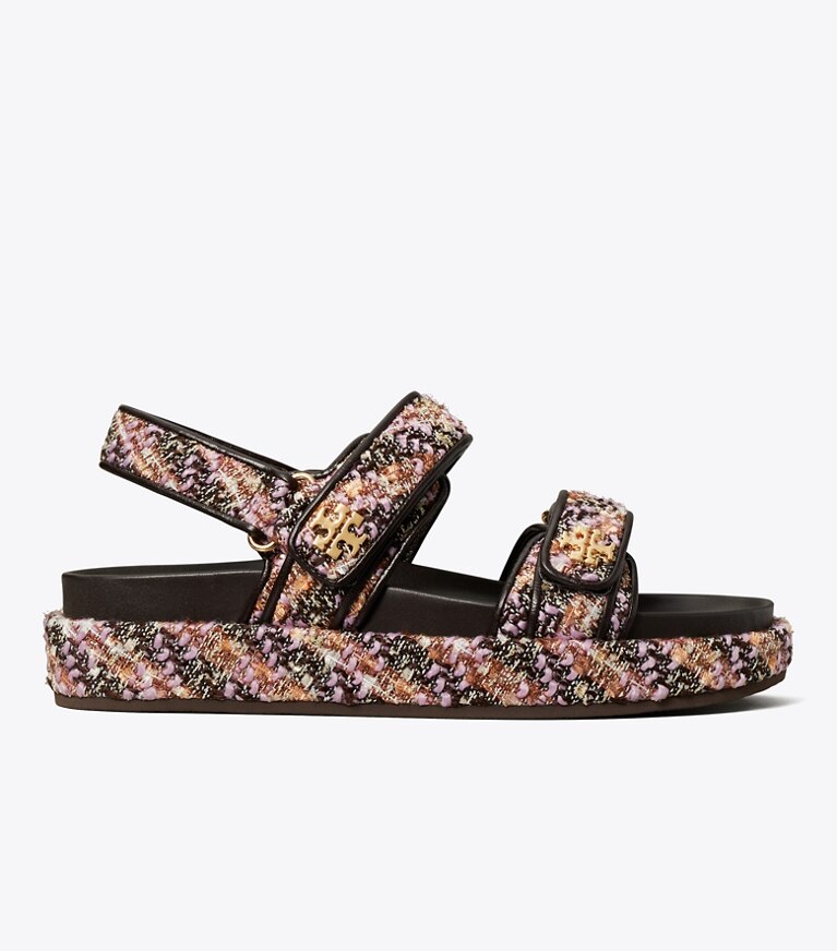 Tory Burch designer sandales Sandales Kira sport dans ROSA MULTI / COCOA de côté