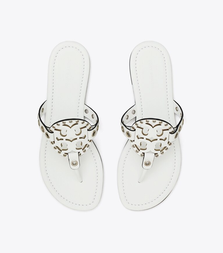 Tory Burch designer sandales Sandales Miller à œillets in CLOUD angle