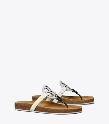 Tory Burch designer sandales Sandales Miller Cloud dans SPRING LAVENDER / PERFECT BLACK / NEW IV angle
