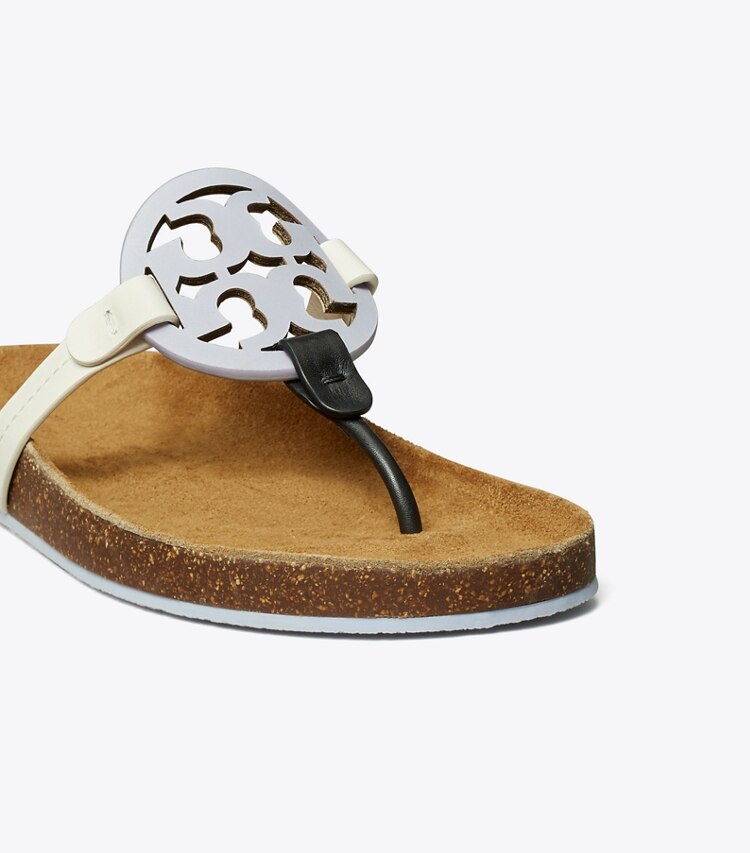 Tory Burch designer sandales Sandales Miller Cloud dans SPRING LAVENDER / PERFECT BLACK / NEW IV détails