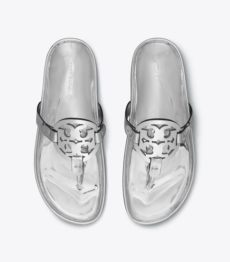 Tory Burch designer sandales Sandales Miller Cloud dans ARGENTO vue du dessus