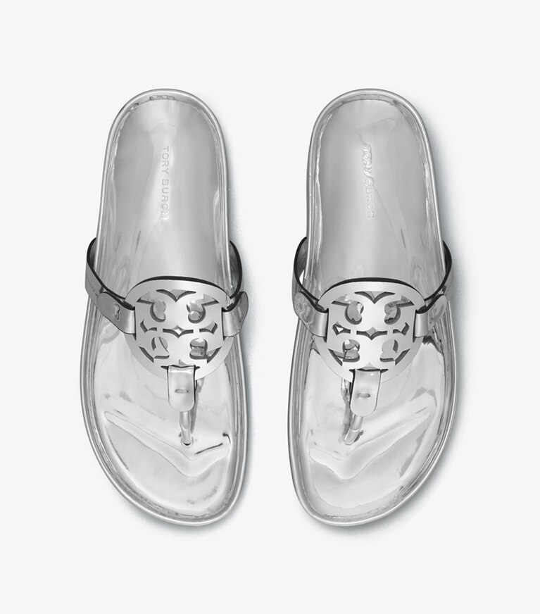 Tory Burch designer sandales Sandales Miller Cloud dans ARGENTO vue du dessus
