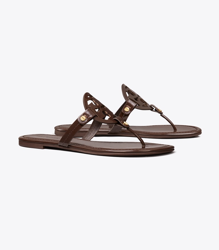 Tory Burch designer sandales Sandales Miller en cuir verni in Coconut angle