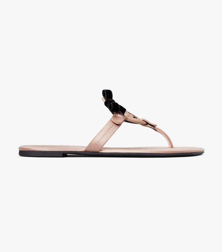 Tory Burch designer sandales Sandales Miller en satin à nœud in SATIN BLUSH / PERFECT BLACK side