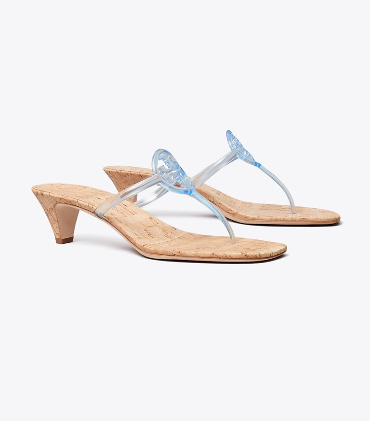 Tory Burch designer sandales Sandales Miller Jelly à petit talon in PALE BLUE angle