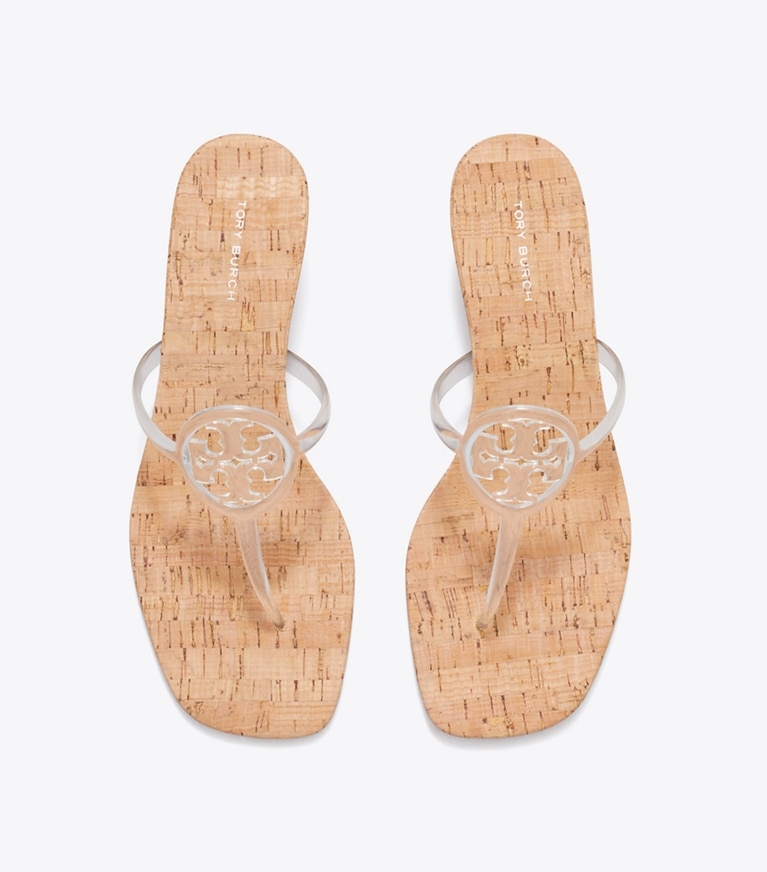 Tory Burch designer sandales Sandales Miller Jelly à petit talon dans CLEAR vue du dessus